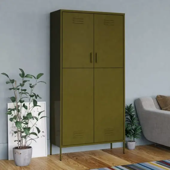 Szafa, oliwkowa, 90x50x180 cm, stalowa Lumarko! - Hurtownia wielobranżowa Lumarko Sprawdź teraz