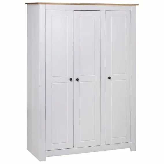 Wybór klientów Szafa trzydrzwiowa, biała, 118x50x171,5 cm, sosna, seria Panama Lumarko! - Hurtownia wielobranżowa Lumarko