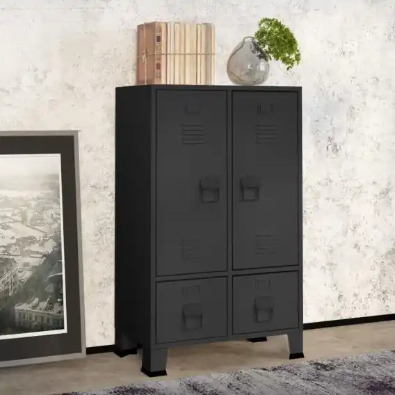 Szafa w stylu industrialnym, antracytowa, 67x35x107 cm, stal Lumarko! - Hurtownia wielobranżowa Lumarko Wysoka jakość