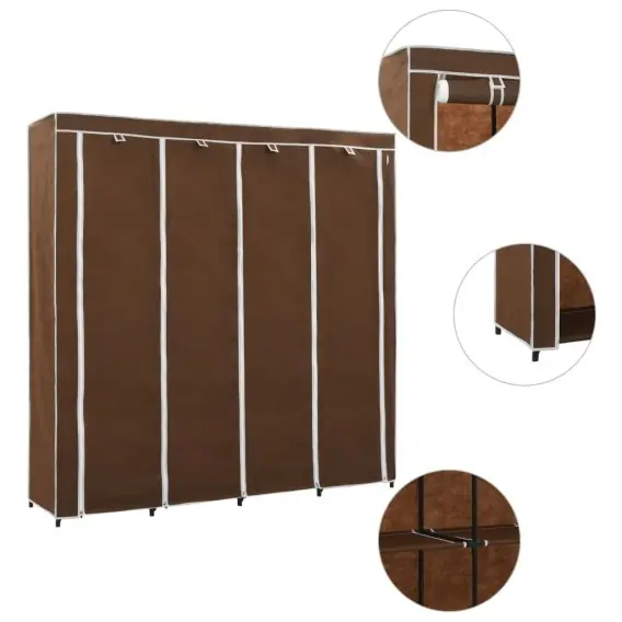 Szafa z 4 przegrodami, brązowa, 175x45x170 cm Lumarko! - Hurtownia wielobranżowa Lumarko Szybka dostawa