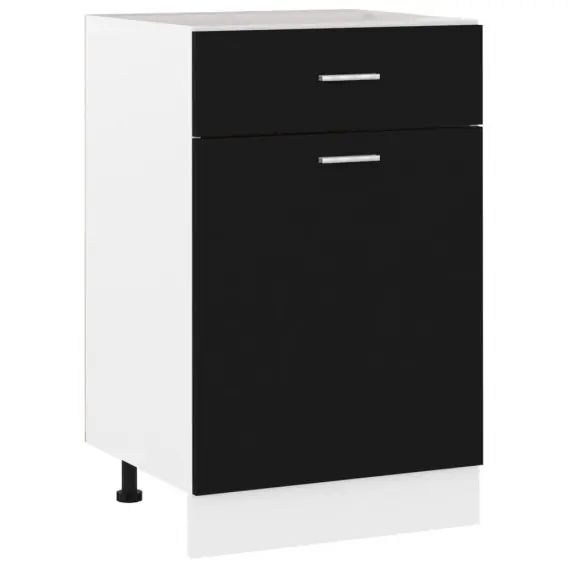 Oferta Szafka kuchenna, czarna, 50x46x81,5 cm, płyta wiórowa Lumarko! - Hurtownia wielobranżowa Lumarko