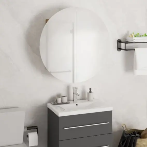 Do wyczerpania zapasów Szafka łazienkowa z lustrem i LED, czarny, 47x47x17,5 cm Lumarko! - Hurtownia wielobranżowa Lumarko