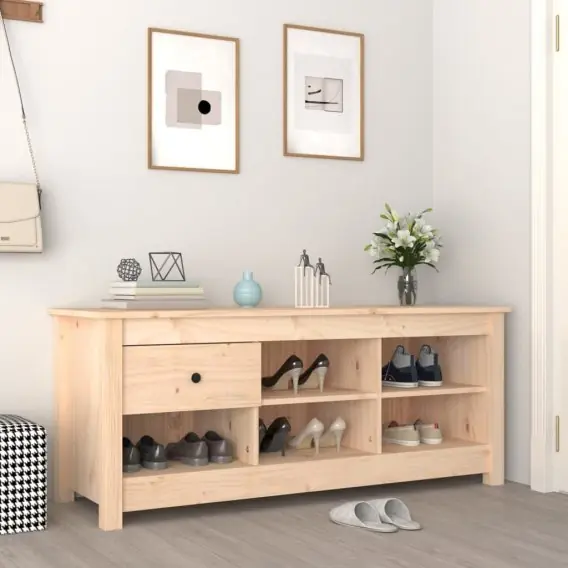 Wyprzedaż Szafka na buty, 110x38x45,5 cm, lite drewno sosnowe Lumarko! - Hurtownia wielobranżowa Lumarko