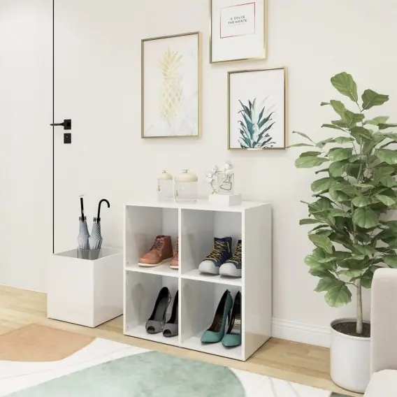 Bezpieczna płatność Szafka na buty, biała z połyskiem, 105x35,5x70 cm, płyta Lumarko! - Hurtownia wielobranżowa Lumarko