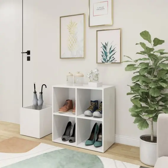 Hit sprzedaży Szafka na buty, biała, 105x35,5x70 cm, płyta wiórowa Lumarko! - Hurtownia wielobranżowa Lumarko