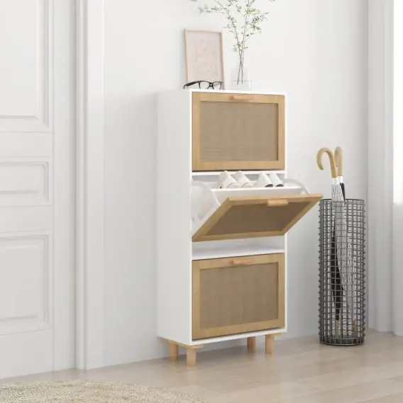 Bestseller Szafka na buty, biała, 52x25x115 cm, materiał drewnopochodny Lumarko! - Hurtownia wielobranżowa Lumarko