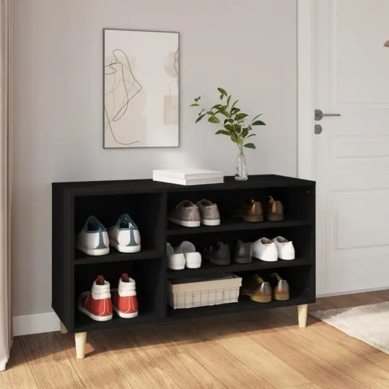 Szafka na buty, czarna, 102x36x60 cm, materiał drewnopochodny Lumarko! - Hurtownia wielobranżowa Lumarko Ostatnie sztuki