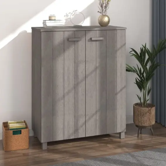 Ostatnie sztuki Szafka na buty, jasnoszara, 85x40x108 cm, lite drewno sosnowe Lumarko! - Hurtownia wielobranżowa Lumarko