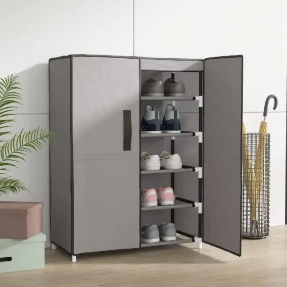 Popularny Szafka na buty, szara, 60x28x90 cm, materiałowa Lumarko! - Hurtownia wielobranżowa Lumarko
