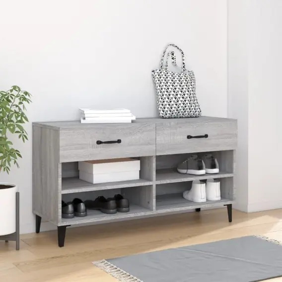 Premium Szafka na buty, szary dąb sonoma, 102x35x55 cm Lumarko! - Hurtownia wielobranżowa Lumarko