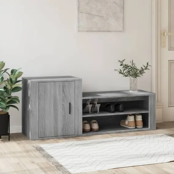 Szafka na buty, szary dąb sonoma, 130x35x54 cm Lumarko! - Hurtownia wielobranżowa Lumarko Wysoka jakość