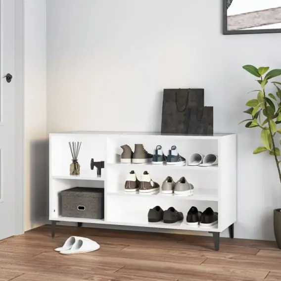 Szafka na buty, wysoki połysk, biała, 102x36x60 cm Lumarko! - Hurtownia wielobranżowa Lumarko Ostatnie sztuki