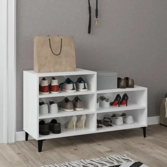 Szafka na buty, wysoki połysk, biała, 102x36x60 cm Lumarko! - Hurtownia wielobranżowa Lumarko Tylko do końca tygodnia