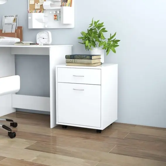Okazja Szafka na kółkach, biała, 45x38x54 cm, płyta wiórowa Lumarko! - Hurtownia wielobranżowa Lumarko