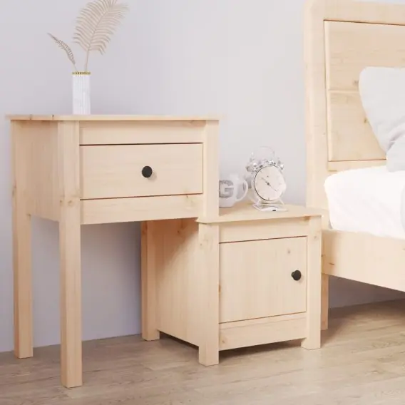 Szafka nocna, 79,5x38x65,5 cm, lite drewno sosnowe Lumarko! - Hurtownia wielobranżowa Lumarko Taniej