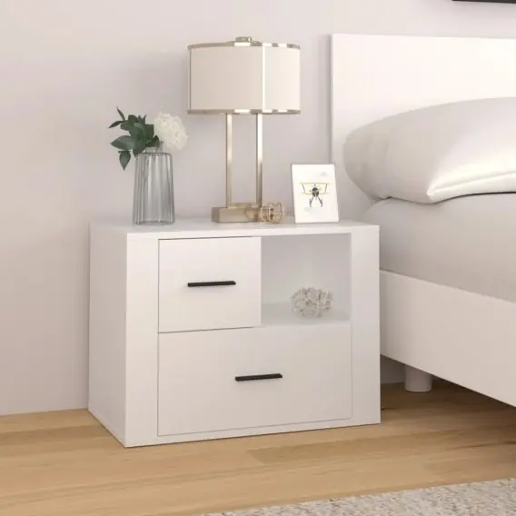 Łatwy zwrot Szafka nocna, biała, 60x36x45 cm, materiał drewnopochodny Lumarko! - Hurtownia wielobranżowa Lumarko