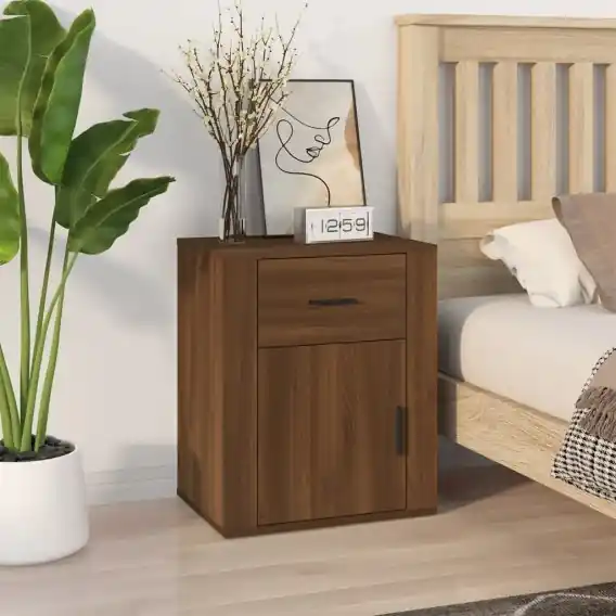 Kup teraz Szafka nocna, brązowy dąb, 50x36x60 cm Lumarko! - Hurtownia wielobranżowa Lumarko