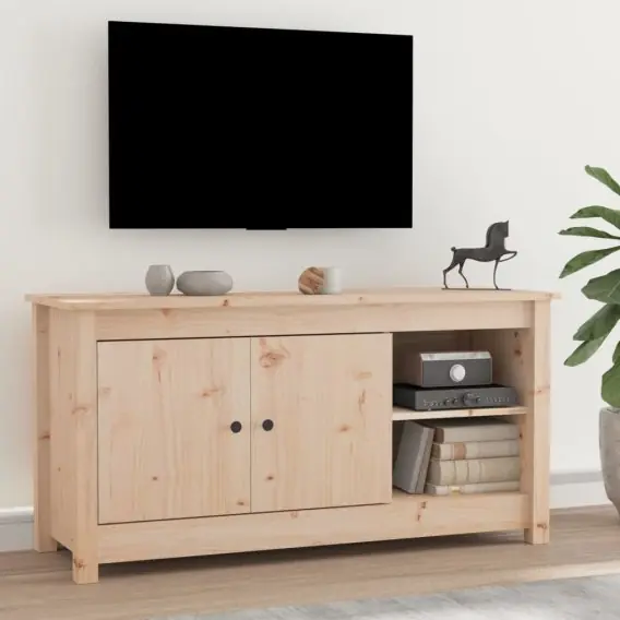 Szafka pod telewizor, 103x36,5x52 cm, lite drewno sosnowe Lumarko! - Hurtownia wielobranżowa Lumarko Tylko dziś