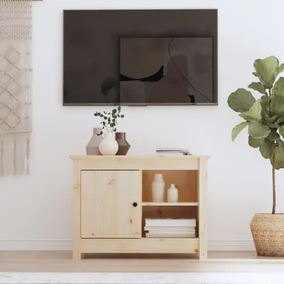 Szafka pod telewizor, 70x36,5x52 cm, lite drewno sosnowe Lumarko! - Hurtownia wielobranżowa Lumarko Rabat