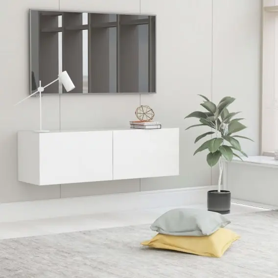 Ostatnia szansa Szafka pod telewizor, biała, 100x30x30 cm, płyta wiórowa Lumarko! - Hurtownia wielobranżowa Lumarko
