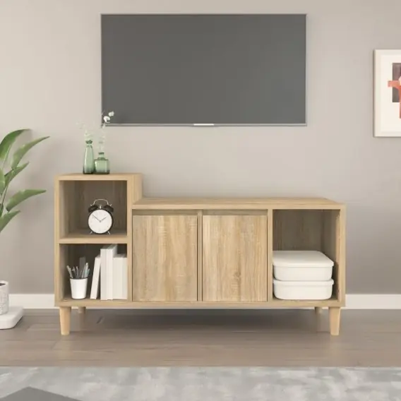 Szafka pod telewizor, dąb sonoma, 100x35x55 cm Lumarko! - Hurtownia wielobranżowa Lumarko Ograniczona ilość