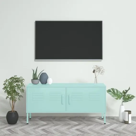 Niska cena Szafka pod telewizor, miętowa, 105x35x50 cm, stalowa Lumarko! - Hurtownia wielobranżowa Lumarko