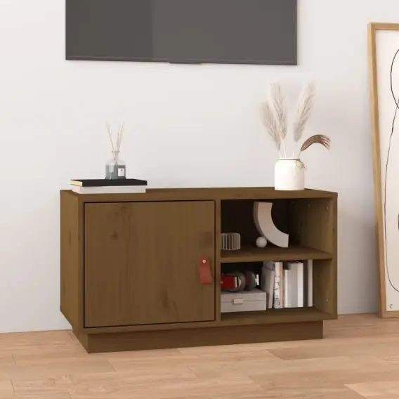 Najlepsza cena Szafka pod telewizor, miodowy brąz, 70x34x40 cm, drewno sosnowe Lumarko! - Hurtownia wielobranżowa Lumarko