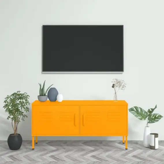 Rabat Szafka pod telewizor, musztardowa, 105x35x50 cm, stalowa Lumarko! - Hurtownia wielobranżowa Lumarko