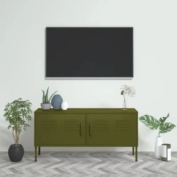 Szafka pod telewizor, oliwkowa, 105x35x50 cm, stalowa Lumarko! - Hurtownia wielobranżowa Lumarko Wybór klientów