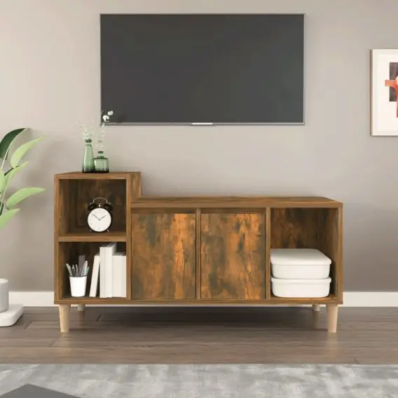 Wysoka jakość Szafka pod telewizor, przydymiony dąb, 100x35x55 cm Lumarko! - Hurtownia wielobranżowa Lumarko