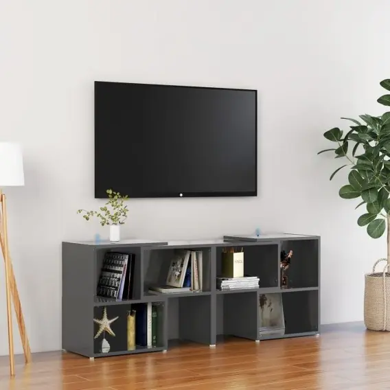 Szafka pod telewizor, szara, wysoki połysk, 104x30x52 cm Lumarko! - Hurtownia wielobranżowa Lumarko Super okazja