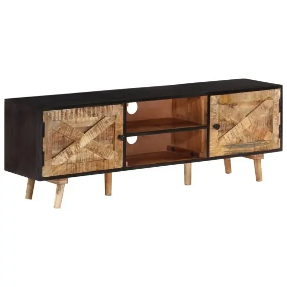 Szafka pod TV, 140x30x46 cm, surowe drewno mango i akacjowe Lumarko! - Hurtownia wielobranżowa Lumarko Ograniczona ilość