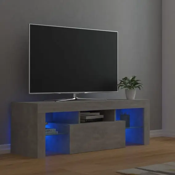 Szafka pod TV z oświetleniem LED, szarość betonu, 120x35x40 cm Lumarko! - Hurtownia wielobranżowa Lumarko Zniżka