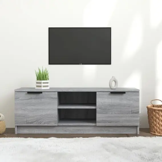 Obniżka ceny Szafka pod telewizor, szary dąb sonoma, 102x35x36,5 cm Lumarko! - Hurtownia wielobranżowa Lumarko