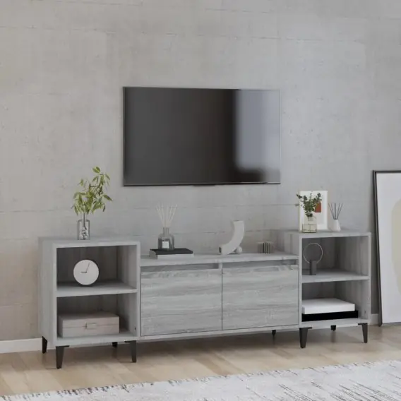Szafka pod telewizor, szary dąb sonoma, 160x35x55 cm Lumarko! - Hurtownia wielobranżowa Lumarko Hit cenowy
