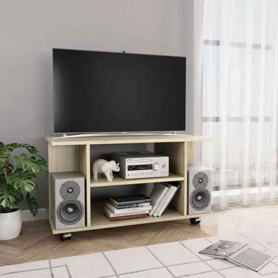 Tylko do końca tygodnia Szafka pod TV z kółkami, kolor dąb sonoma, 80x40x40 cm Lumarko! - Hurtownia wielobranżowa Lumarko