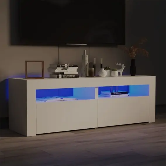 Wyjątkowa oferta Szafka pod TV z oświetleniem LED, biała, 120x35x40 cm Lumarko! - Hurtownia wielobranżowa Lumarko