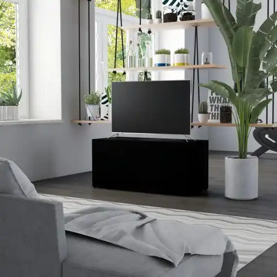 Wybór klientów Szafka pod TV, czarna, 80x34x36 cm, płyta wiórowa Lumarko! - Hurtownia wielobranżowa Lumarko