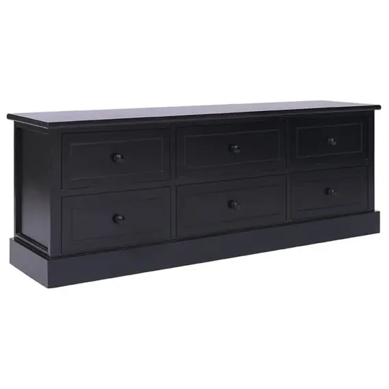 Szafka pod TV, czarna,108x30x40 cm, drewno paulowni Lumarko! - Hurtownia wielobranżowa Lumarko Oferta limitowana