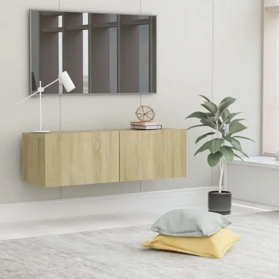 Szafka pod TV, dąb sonoma, 100x30x30 cm, płyta wiórowa Lumarko! - Hurtownia wielobranżowa Lumarko Najlepsza cena