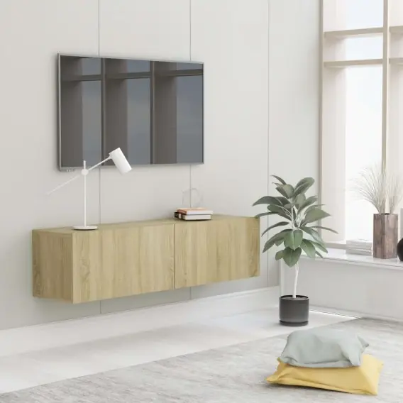 Szafka pod TV, dąb sonoma, 120x30x30 cm, płyta wiórowa Lumarko! - Hurtownia wielobranżowa Lumarko Szybka dostawa
