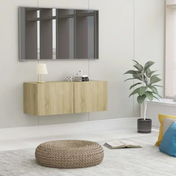 Szafka pod TV, dąb sonoma, 80x30x30 cm, płyta wiórowa Lumarko! - Hurtownia wielobranżowa Lumarko Wysoka jakość