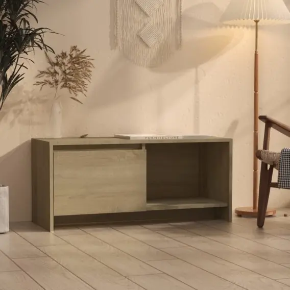 Szafka pod TV, dąb sonoma, 90x35x40 cm, płyta wiórowa Lumarko! - Hurtownia wielobranżowa Lumarko Wyprzedaż