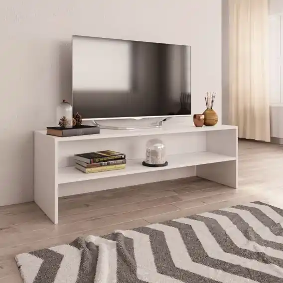 Szafka pod TV, biała, 120 x 40 x 40 cm, płyta wiórowa Lumarko! - Hurtownia wielobranżowa Lumarko Okazja
