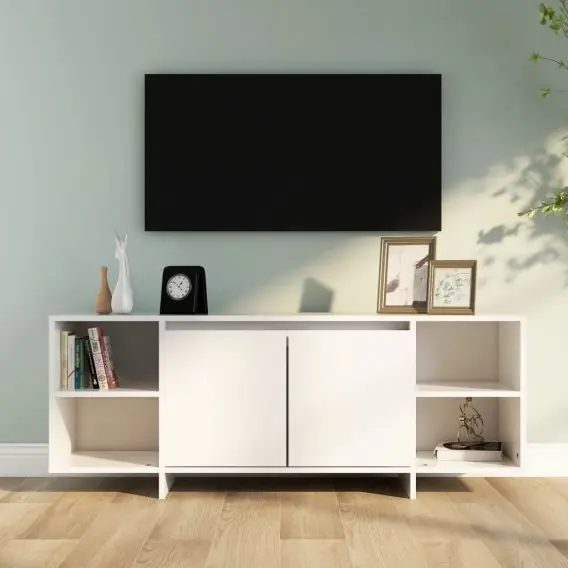 Szafka pod TV, biała, 130x35x50 cm, płyta wiórowa Lumarko! - Hurtownia wielobranżowa Lumarko Szybka dostawa