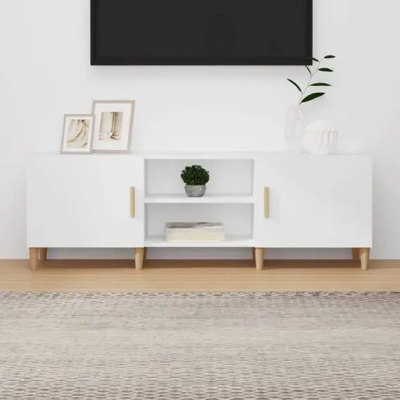 Szafka pod TV, biała, 150x30x50 cm, materiał drewnopochodny Lumarko! - Hurtownia wielobranżowa Lumarko Kup teraz