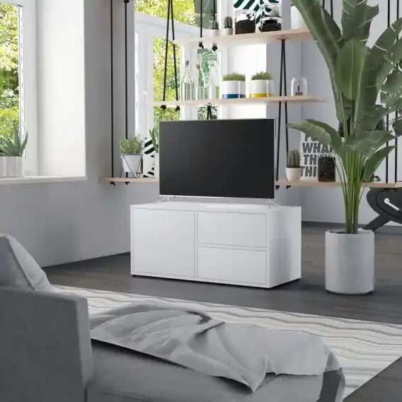 Szafka pod TV, biała, 80x34x36 cm, płyta wiórowa Lumarko! - Hurtownia wielobranżowa Lumarko Dodaj do koszyka