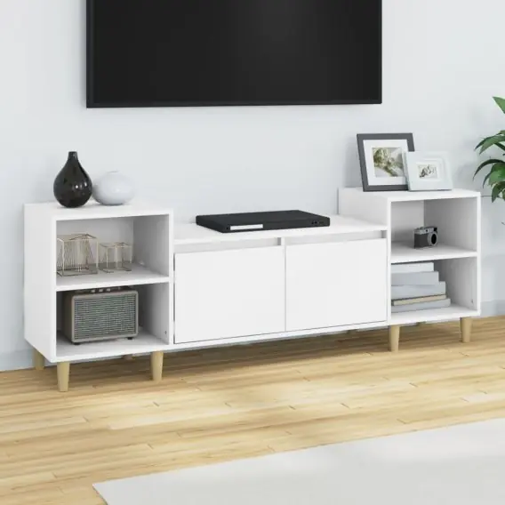 Premium Szafka pod TV, biała, 80x36x50 cm, materiał drewnopochodny Lumarko! - Hurtownia wielobranżowa Lumarko