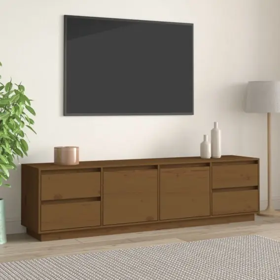 Okazja Szafka pod TV, miodowy brąz, 176x37x47,5cm, lite drewno sosnowe Lumarko! - Hurtownia wielobranżowa Lumarko