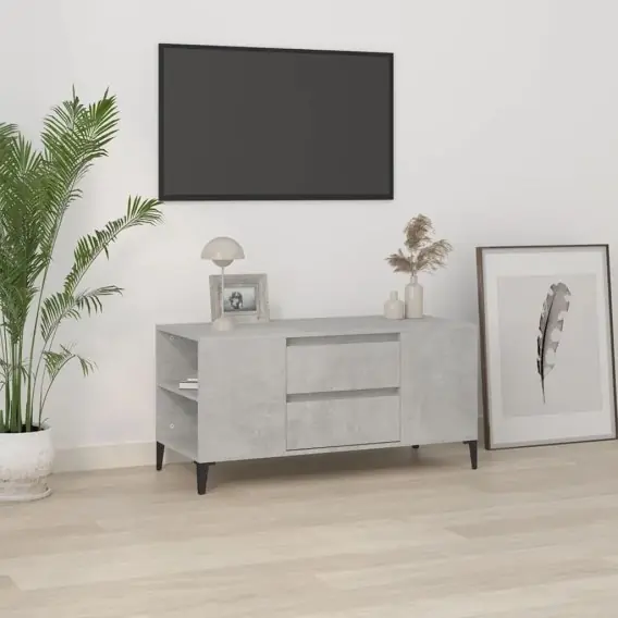 Szafka pod TV, szarość betonu, 102x44,5x50 cm Lumarko! - Hurtownia wielobranżowa Lumarko Tani